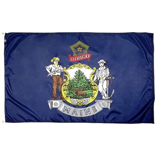 Bandera Estatal Maine, 3' x 5'
